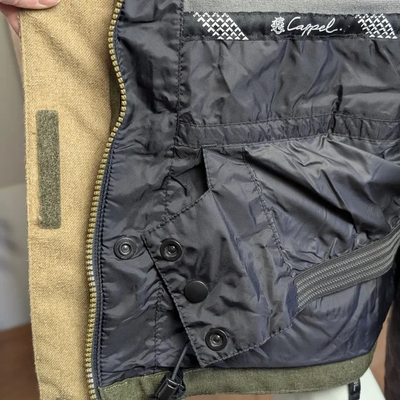 Ride Cappel Olive Green Snowboard Jacket w/ Zip-Stow Hood + Snowskirt, Small - Picture 10 of 13